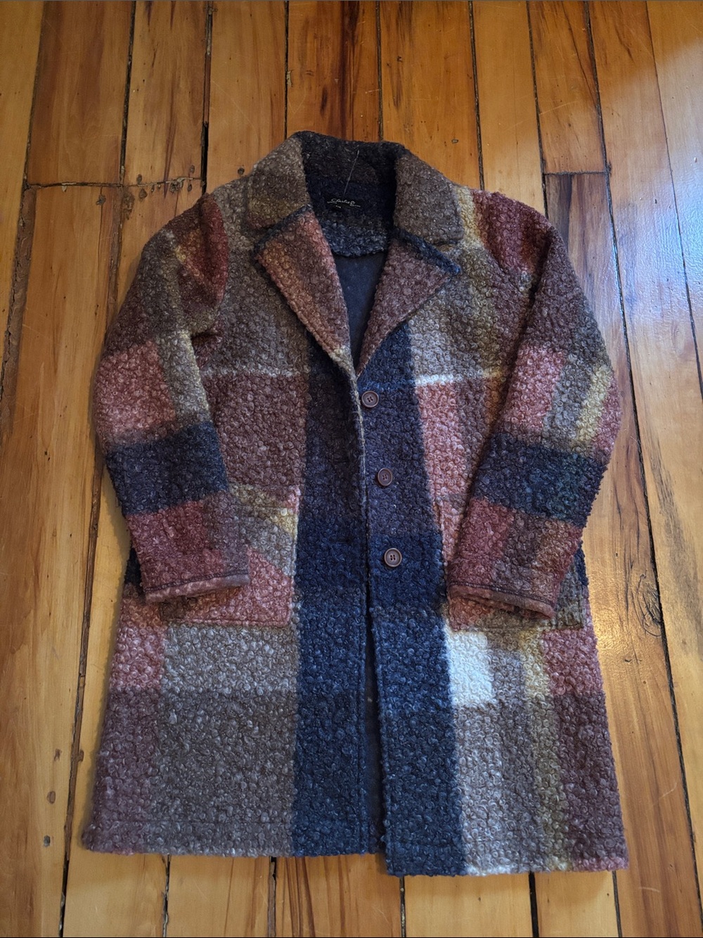Multi-Color Bouclé Wool Blend Overcoat